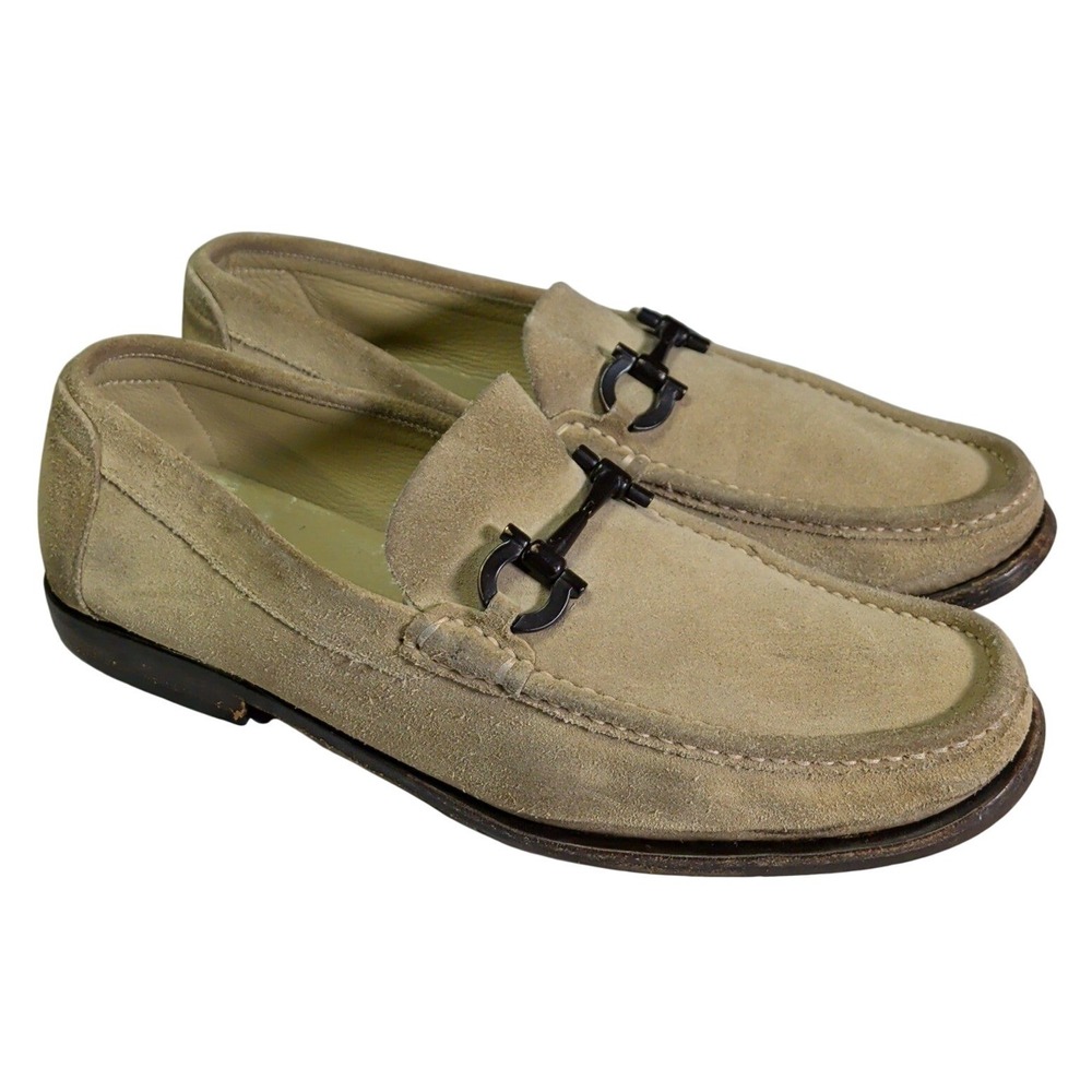Salvatore Ferragamo Suede Driving Loafers Mens Size 11D Comfort Shoes Italy